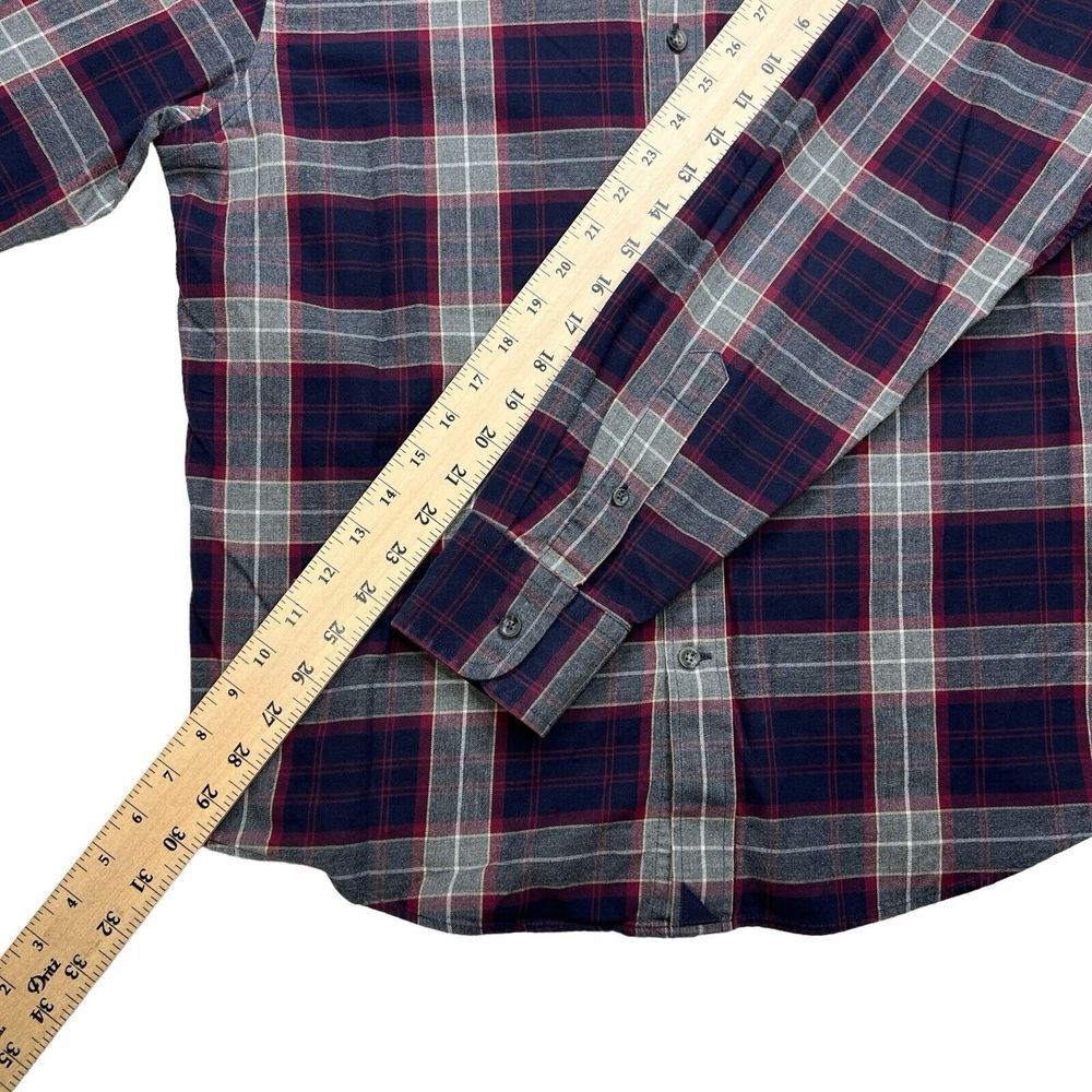 UNTUCKit Shirt Men's Blue Plaid Button Up Cotton Long Sleeve Shirt Size Medium - Picture 6 of 8